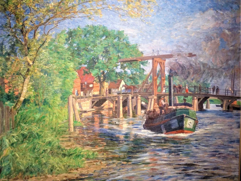 1876-Peter Paul Draewing - Al ponte Warnow a Schwaan intorno al 1905 - Museo d'arte di Schwaan